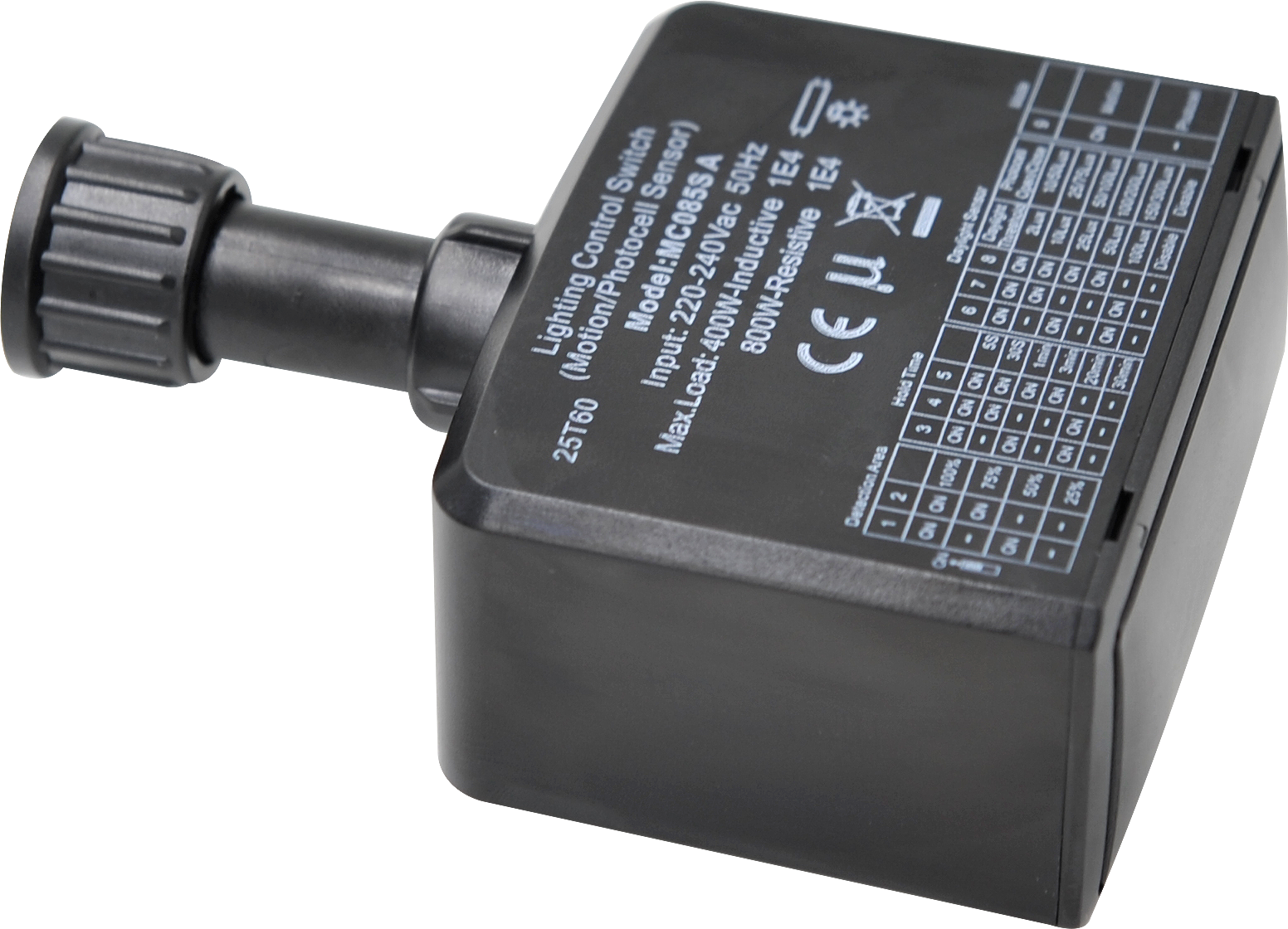MERRYTEK magnetron bewegings-/schemersensor 6m voor spots 400/800W AAN/UIT Quick Plug