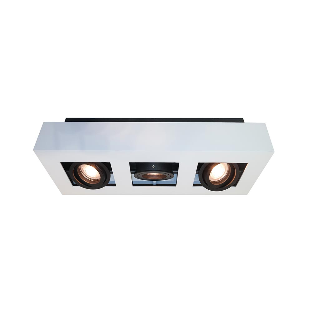Artdelight Bosco - Opbouwspot - 3 lichts - Wit/zwart