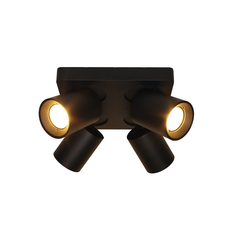 Artdelight Megano - Opbouwspot - 4 lichts - Zwart