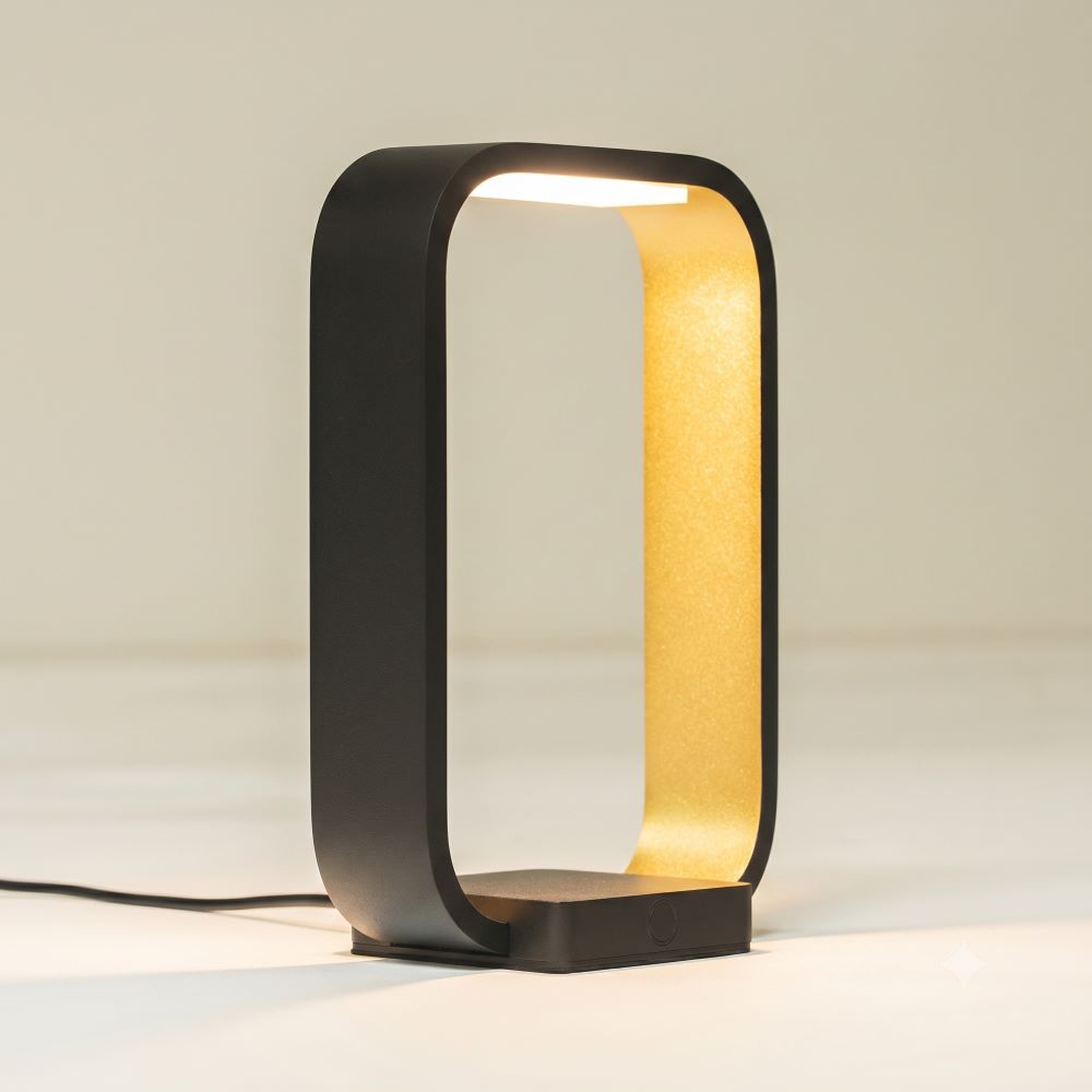 Artdelight Modesto - Tafellamp - Zwart/mat goud