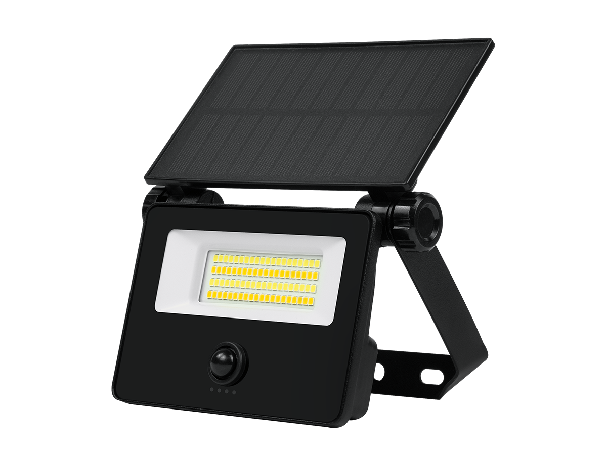 Solar schijnwerper FLOWLITE 3CCT (3/4/6,5K) 10W 1100lm PIR afstandsbediening IP65 zwart LITE