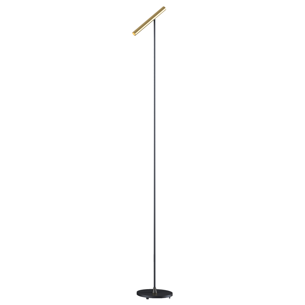 Artdelight Kansas - Vloerlamp - Zwart/warm goud