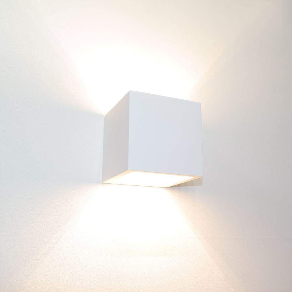Wandlamp PLASTER vierkant (gips)