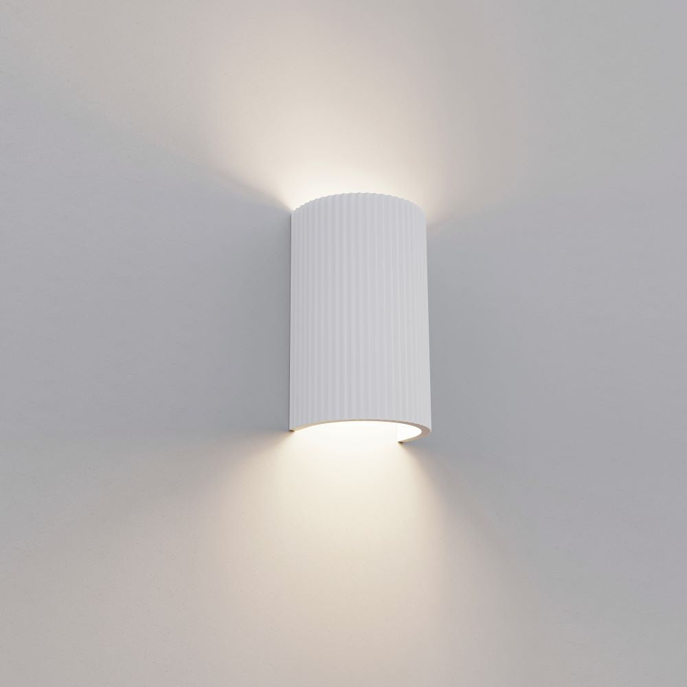 Artdelight Nantes - Wandlamp - Geribbeld - Wit