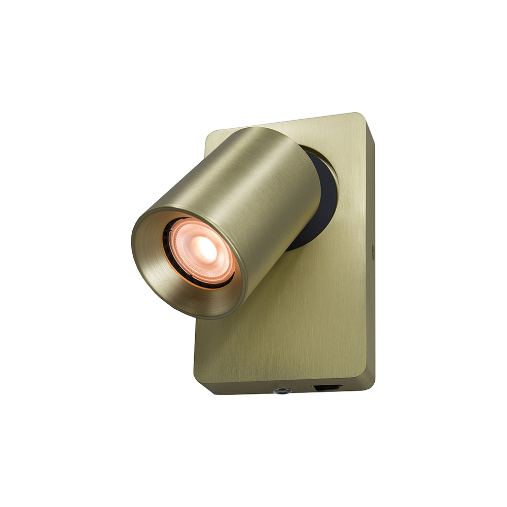 Artdelight Megano - Wandlamp- 1 lichts - Met schakelaar - Metallic antraciet