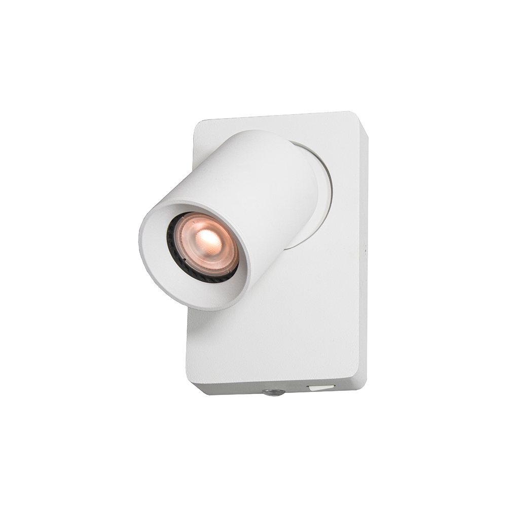 Artdelight Megano - Wandlamp- 1 lichts - Met schakelaar - Wit