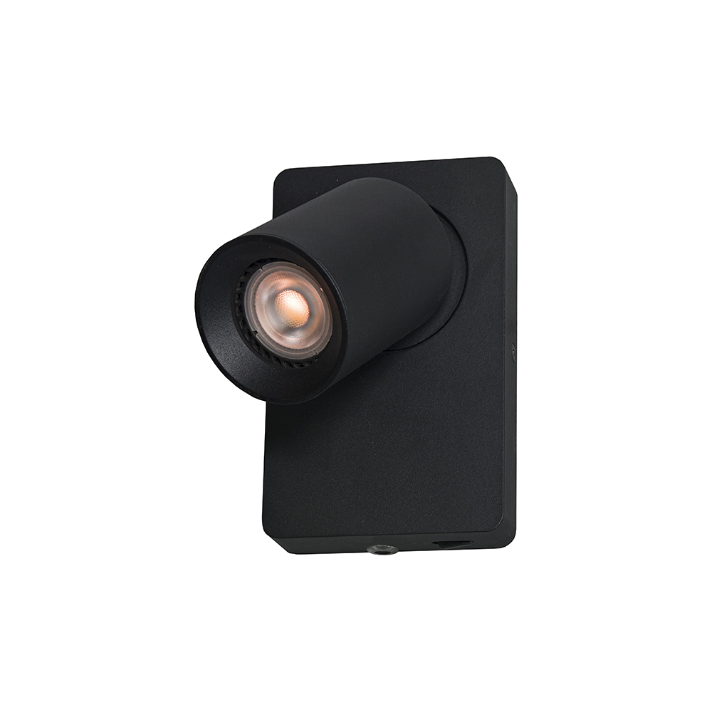 Artdelight Megano - Wandlamp- 1 lichts - Met schakelaar - Metallic antraciet