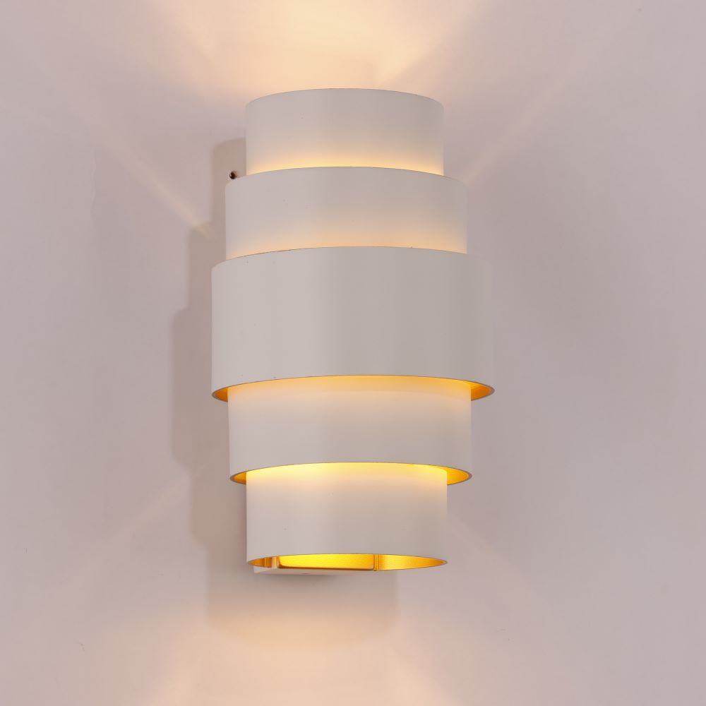 Artdelight Rolls - Wandlamp - Wit/goud