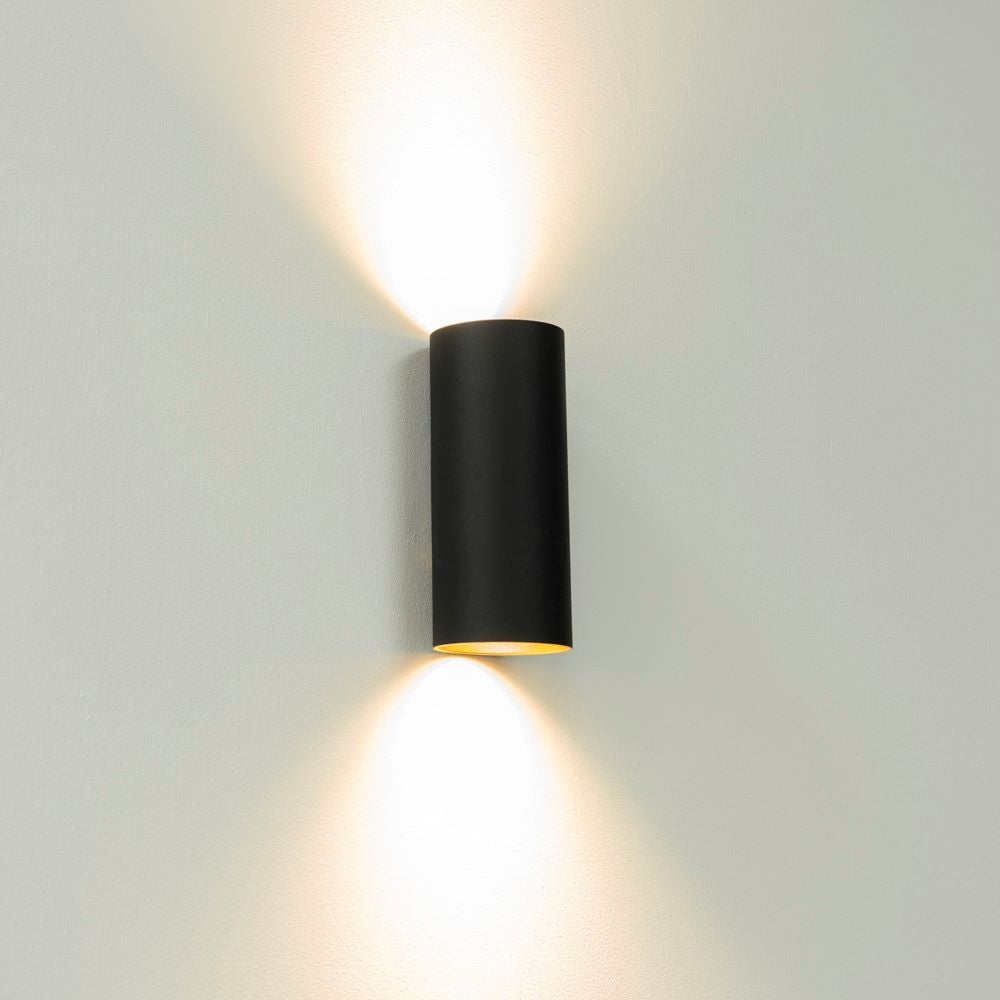 Artdelight Roulo 2 - Wandlamp - Zwart/goud