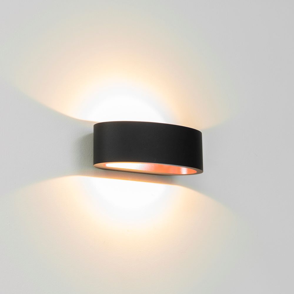 Artdelight Sharp - Wandlamp - Zwart/koper