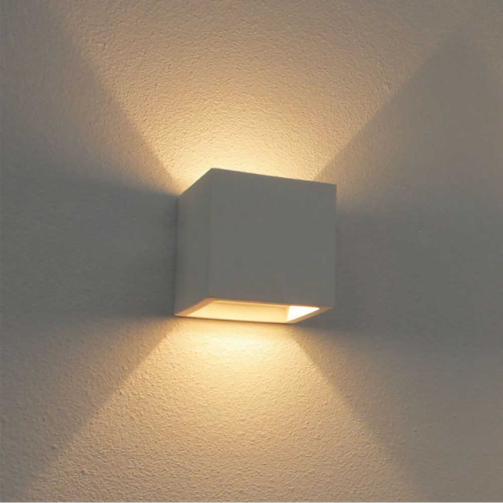 Wandlamp PLASTER vierkant (gips)