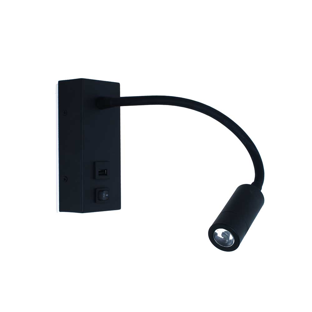 Artdelight Easy - Bedlamp - LED - USB - Zwart