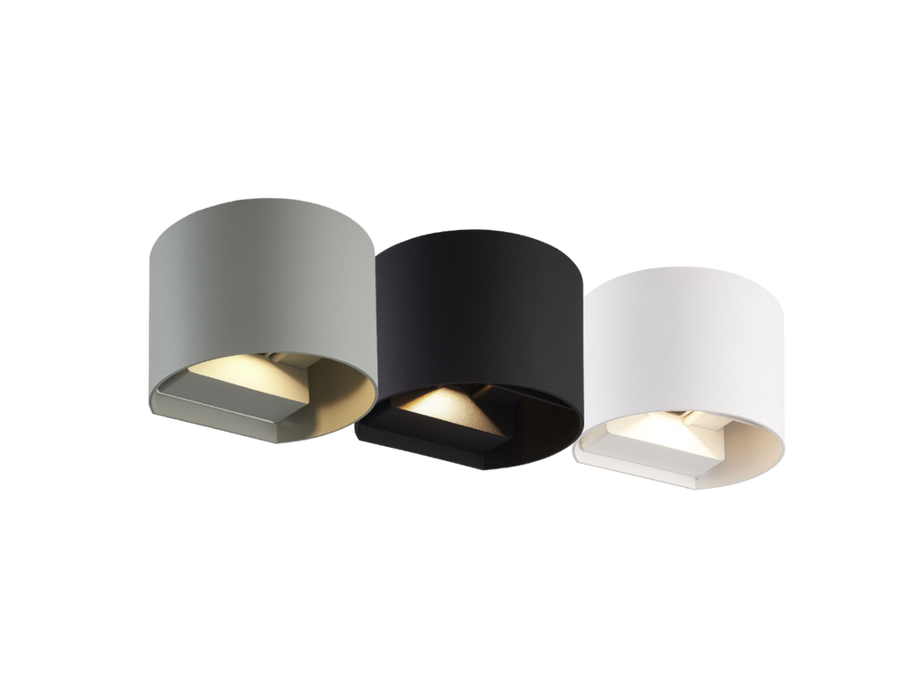 Buitenwandlamp LED 2x3W 4000K IP54 zwart CILINDER LITE
