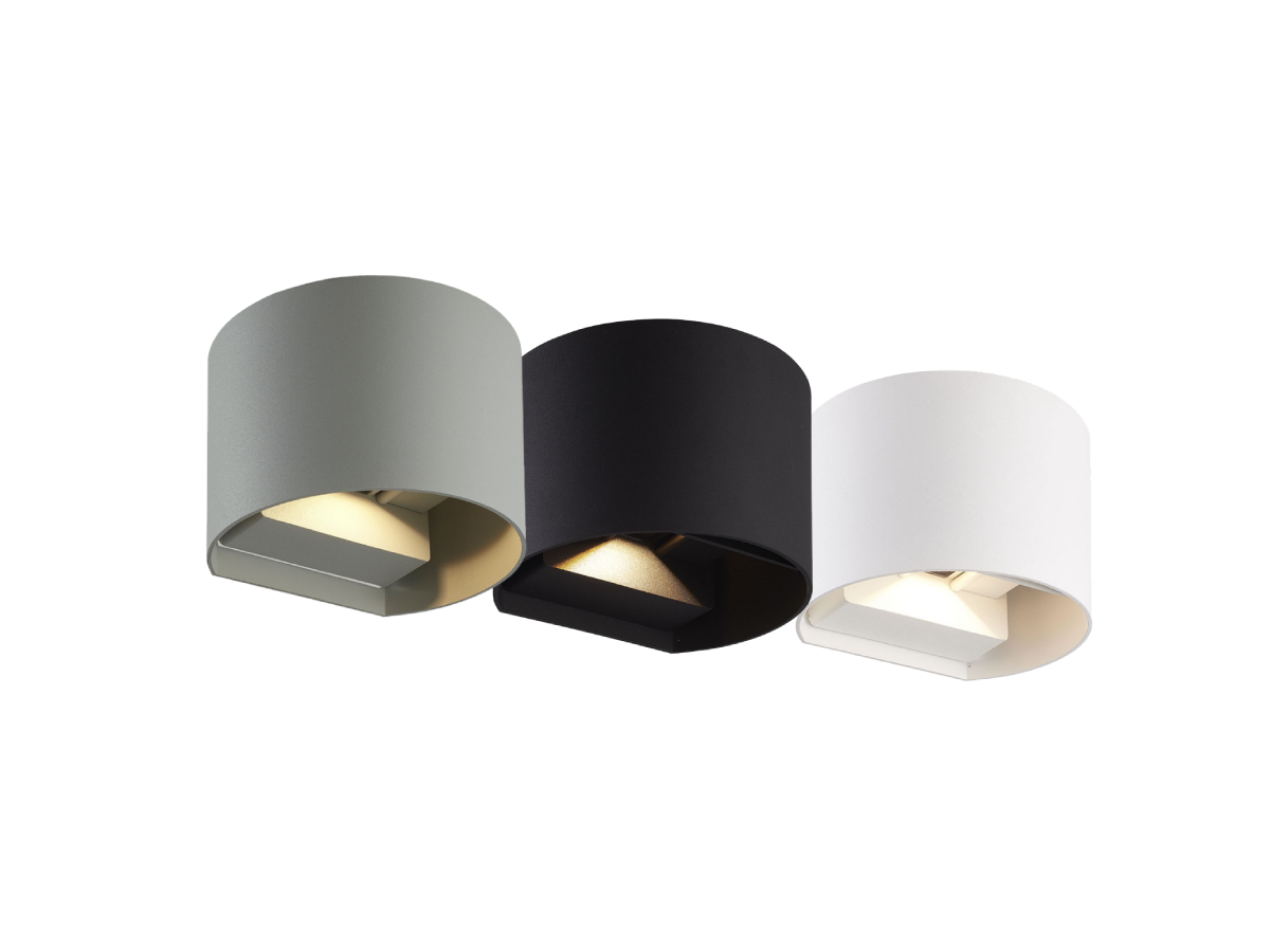 Buitenwandlamp LED 2x3W 4000K IP54 zwart CILINDER LITE