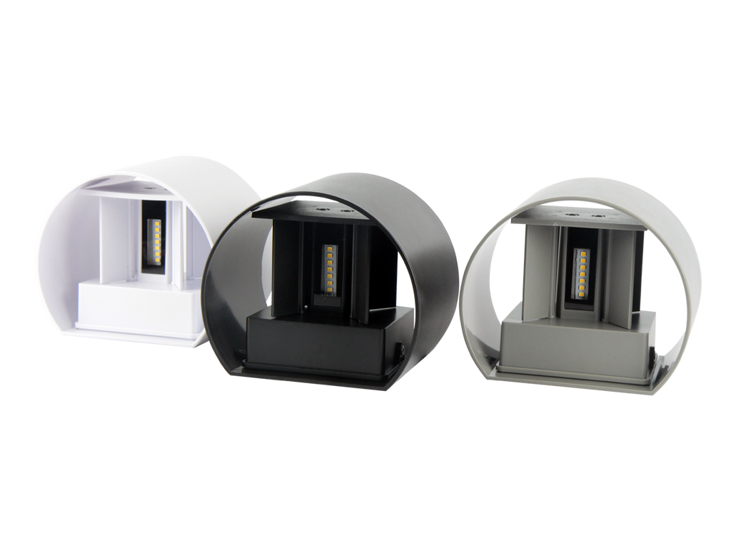 Buitenwandlamp LED 2x3W 4000K IP54 grijs CILINDER LITE