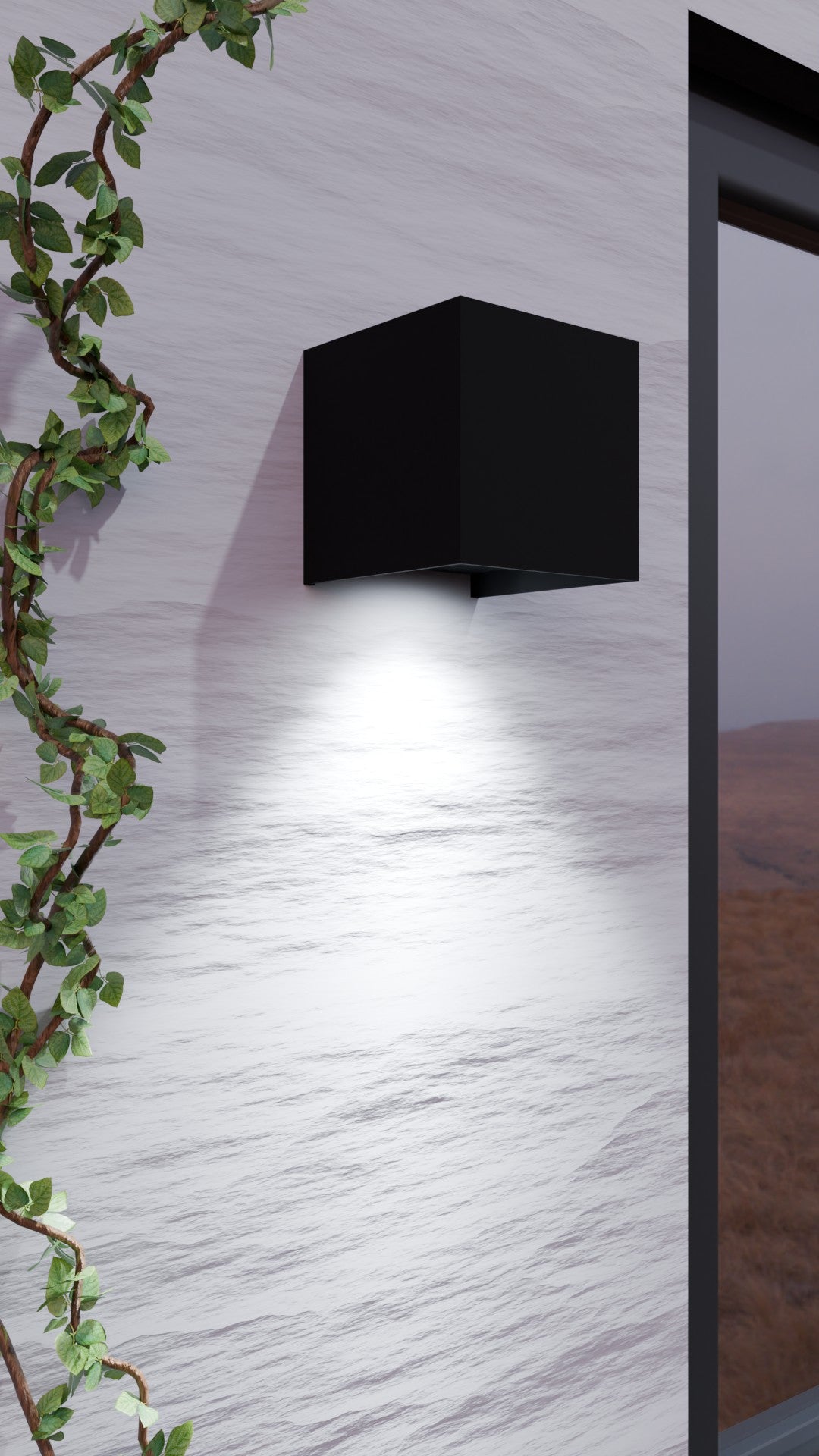 Buitenwandlamp LED 2x3W 4000K IP54 zwart CUBE LITE