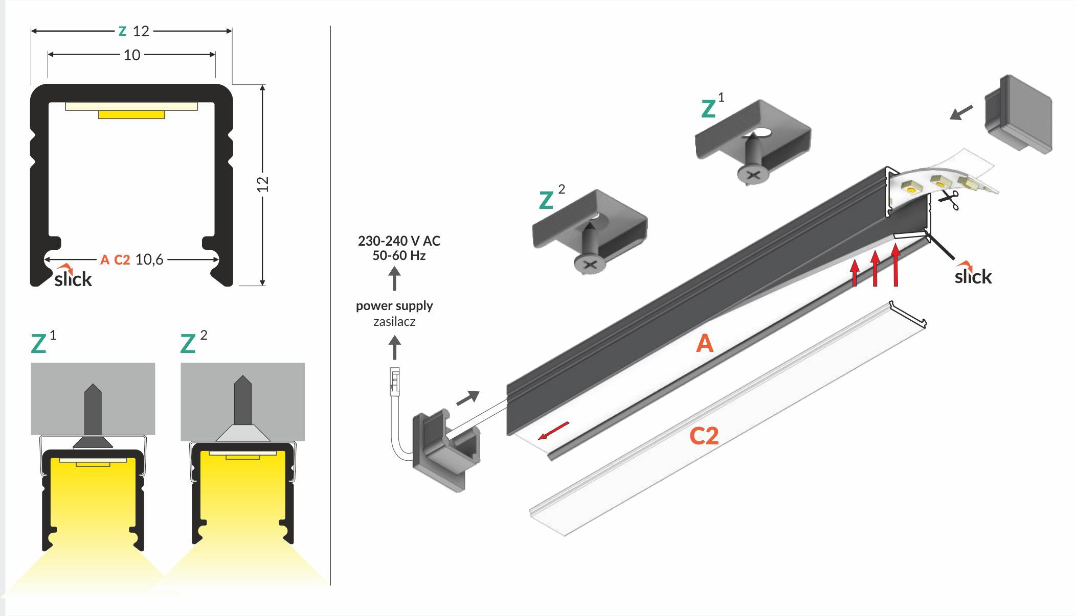 SMART10 profiel AC2/Z 3000 zwarte anode.