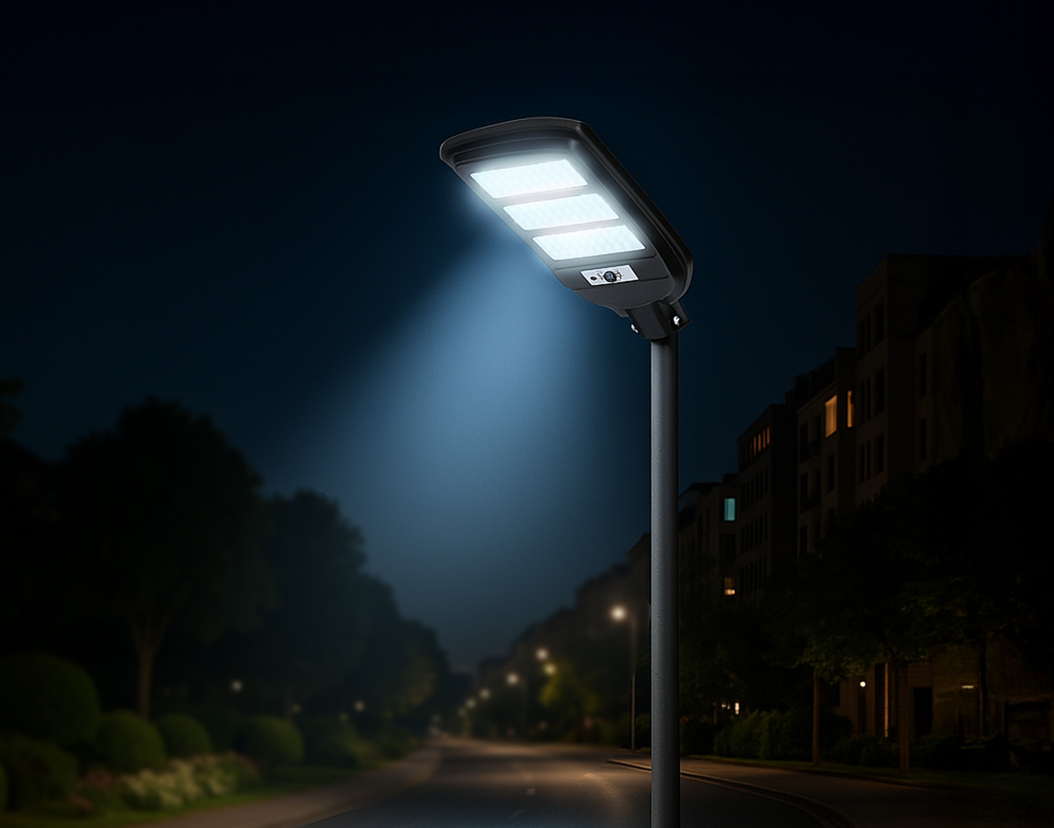 Solar straatlantaarn SUNSTREET 6500K 100W 750lm IP54 zwart PRIME